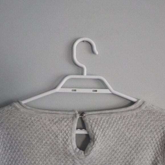 Kaffe Women Grey Sz S Edel Knit Lightweight Crewneck 3/4 Sleeve Pullover Sweater - Picture 5 of 10